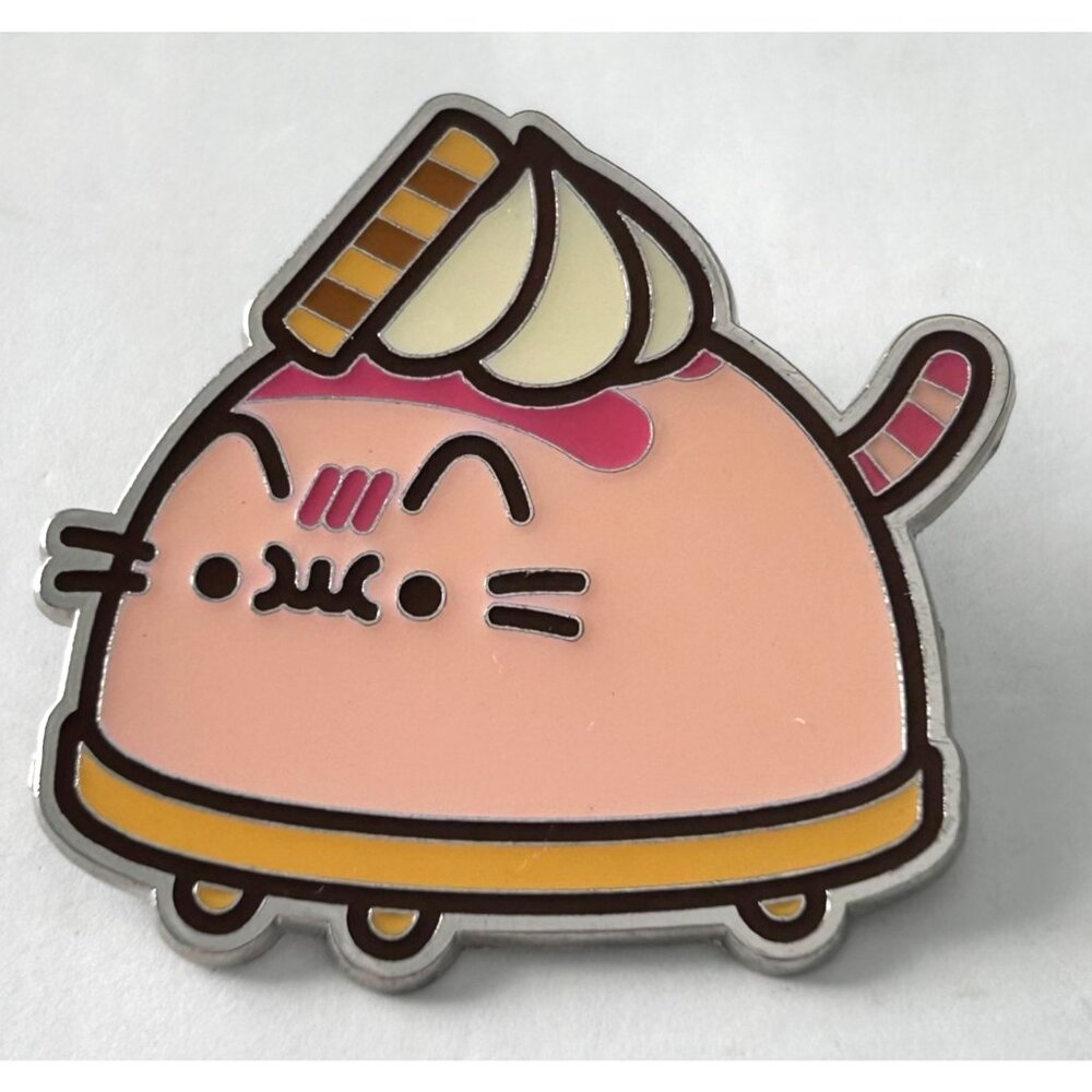 Culturefly Pusheen the Cat Bonbon Cake Dessert Sugar Whipped Cream Lapel Pin